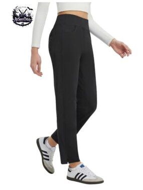 Fleece Lined Thermal Winter Pants Water Resistant Tapered Split Leg 4 Pockets